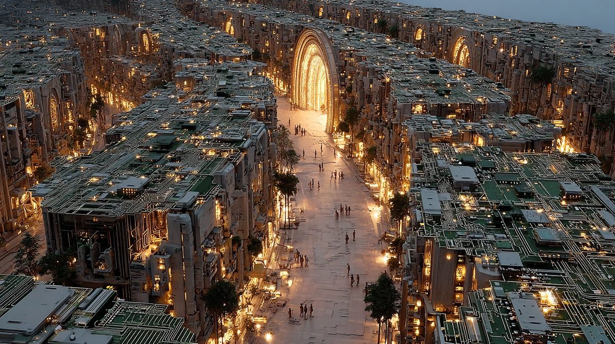 A futuristic bazaar built on circuit infrastructure - billions of agents exchanging value