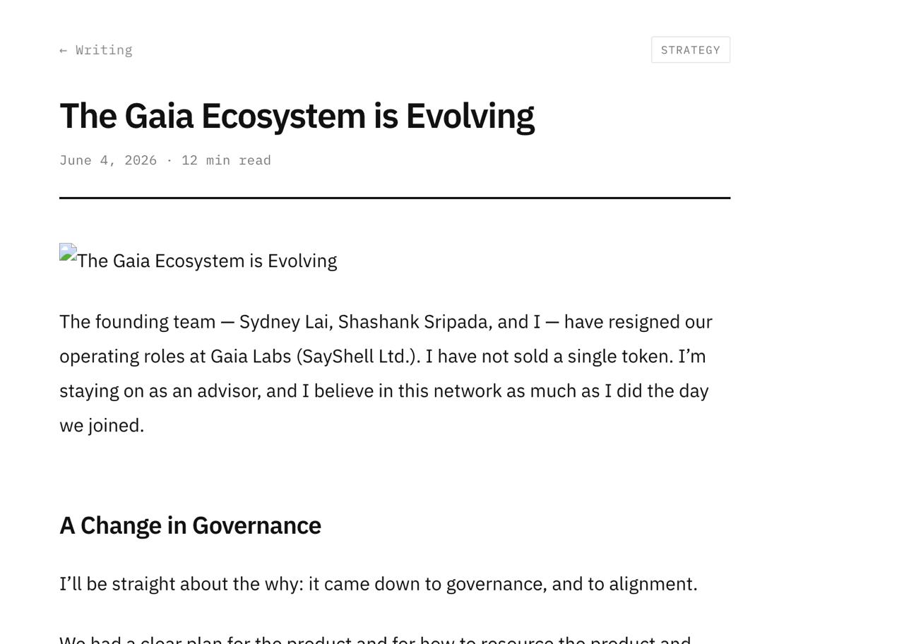Gaia Ecosystem Map