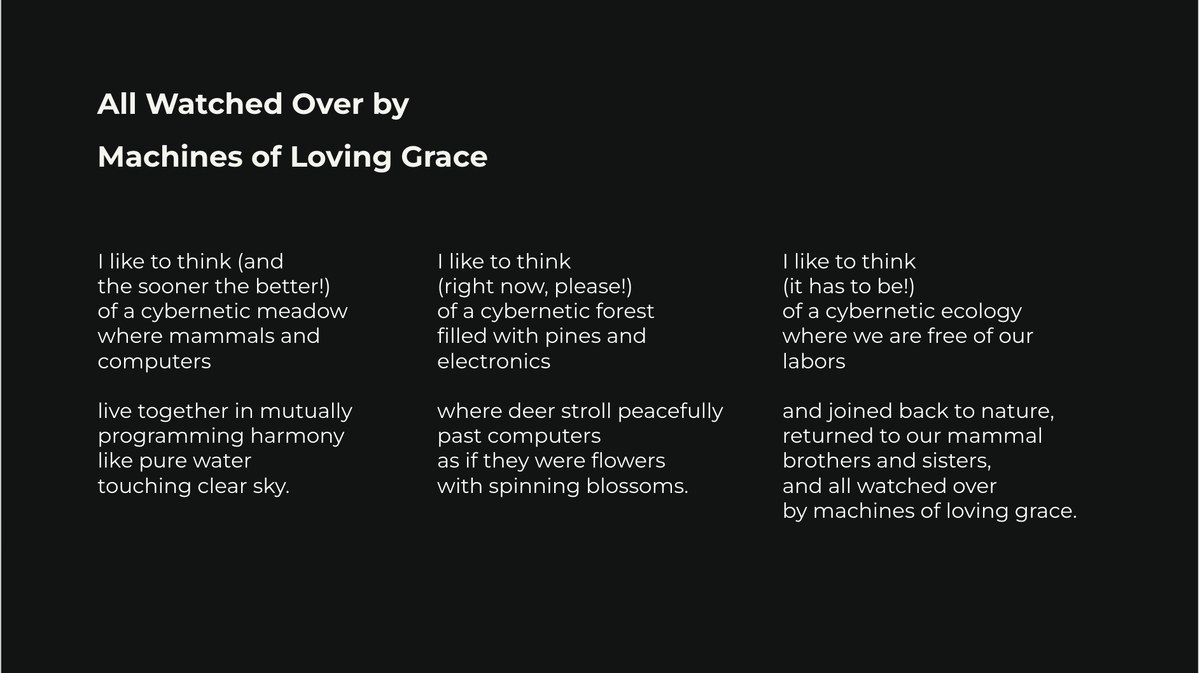 All Watched Over by Machines of Loving Grace — Brautigan's 1967 vision of technology in service of humanity
