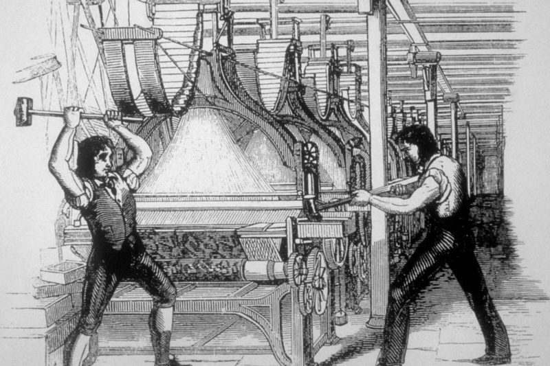 Luddite workers, 1812. Every generation fears the machines.