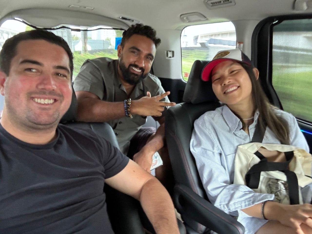 The three Gaia co-founders traveling together