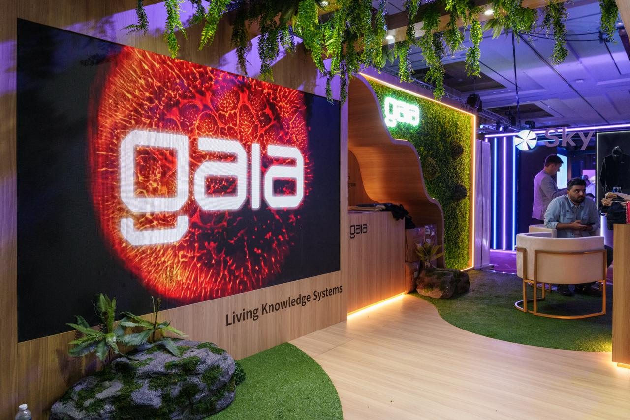 The Gaia exhibition booth with Living Knowledge Systems signage